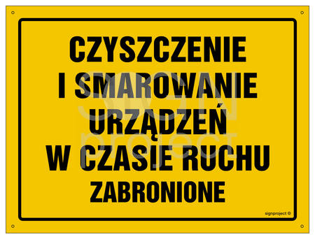 OA082 Czyszczenie i smarowanie urządzeń w czasie ruchu zabronione
