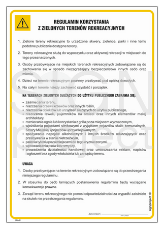 IAA40 Regulations for the use of green recreational areas