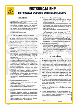 IAE14 Occupational health and safety instructions when using battery charging