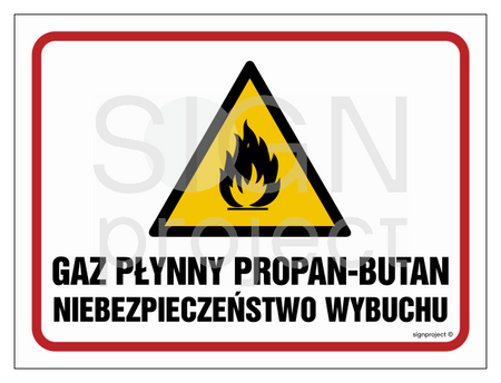 NB025 Gaz płynny propan-butan. Niebezpieczeństwo wybuchu /pożaru/