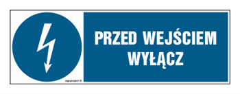HF003 Przed wejściem wyłącz - arkusz 8 naklejek