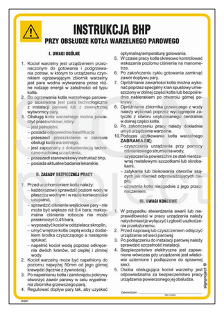 IAG07 Occupational health and safety instructions for the operation of a steam boiler
