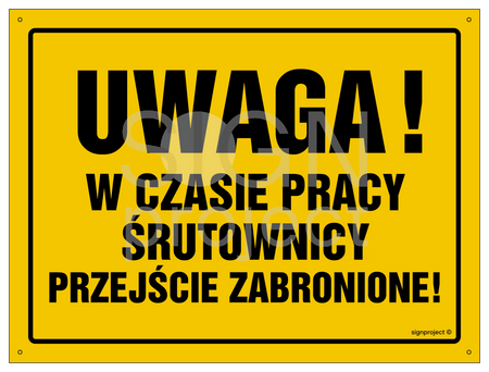 OA027 Uwaga! W czasie pracy śrutownicy przejście zabronione
