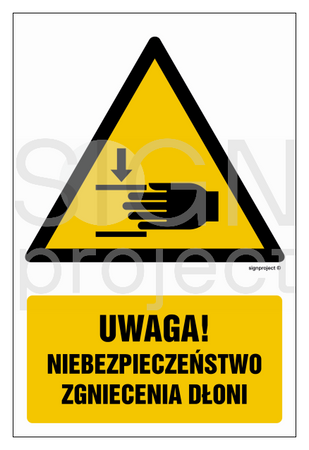 GF039 Uwaga! Niebezpieczeństwo zgniecenia dłoni