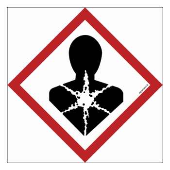 LD008 Seriously hazardous to health - sheet of 12 stickers