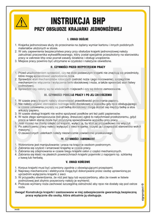 IAA25 Health and safety instructions for operating a one-legged cutter