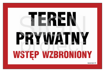 NC031 Teren prywatny wstęp wzbroniony