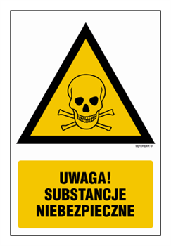 JA017 Caution Hazardous Substances - sheet of 9 stickers