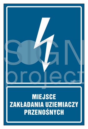 HG041 Miejsce zakładania uziemiaczy przenośnych - arkusz 9 naklejek