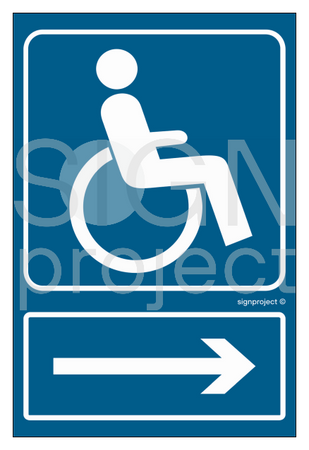 RB028 Direction of the road for the disabled /right/