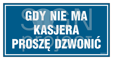PA514 Gdy nie ma kasjera proszę dzwonić - arkusz 6 naklejek