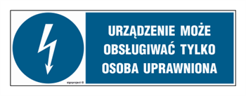 HF020 The device may only be operated by an authorized person - sheet of 8 stickers - sheet of 8 stickers