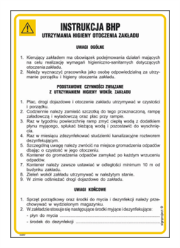 IAG57 Health and safety instructions for maintaining the hygiene of the plant's environment