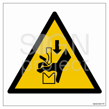 GD030 Warning against crushing hands between press and foot