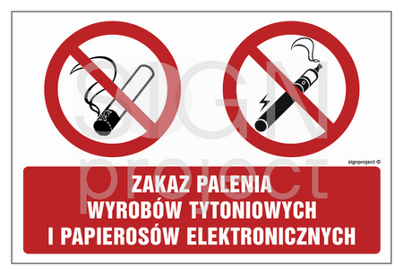NC094 Zakaz palenia wyrobów tytoniowych i papierosów elektronicznych