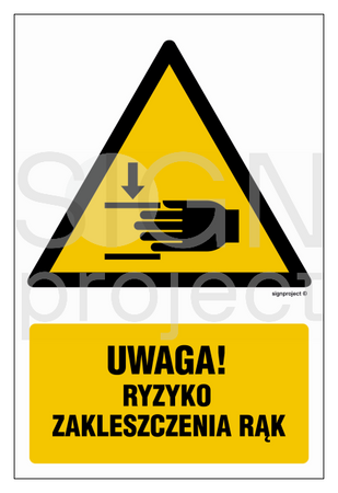 GF045 Caution risk of hand entrapment