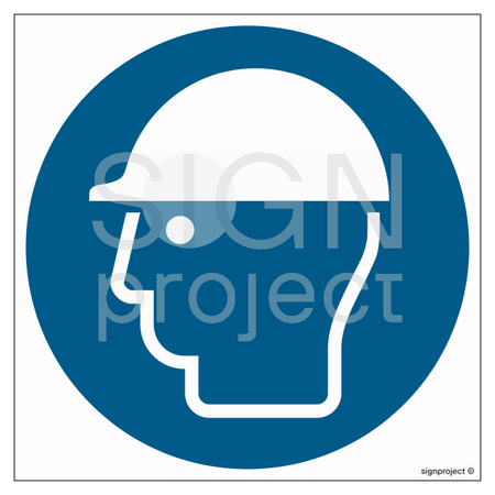 GJ014 Mandatory use of head protection - sheet of 9 stickers