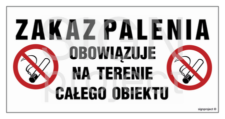 NC129 Zakaz palenia obowiązuje na terenie całego obiektu