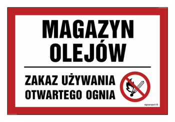 NC065 Magazyn olejów. Zakaz używania otwartego ognia