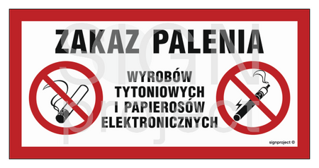 NC123 Zakaz palenia wyrobów tytoniowych i papierosów elektronicznych
