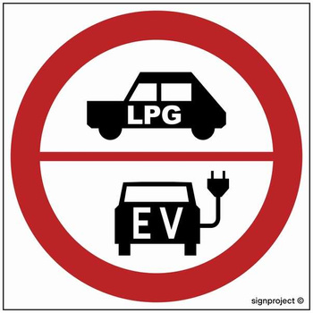 ND067 Zakaz wjazdu pojazdów napędzanych LPG i elektrycznych