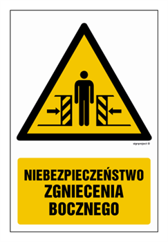 GF031 Side Crush Hazard - sheet of 9 stickers