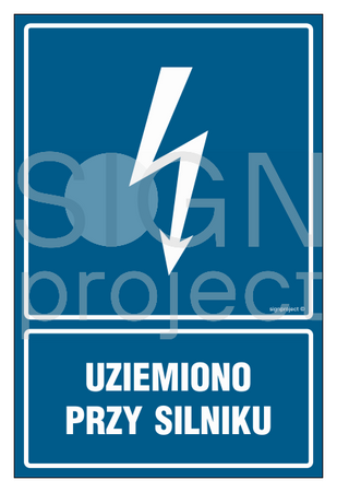 HG046 Uziemiono przy silniku - arkusz 9 naklejek
