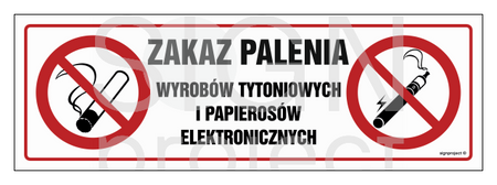 NC089 Zakaz palenia wyrobów tytoniowych i papierosów elektronicznych