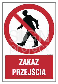 GC002 Zakaz przejścia - arkusz 9 naklejek