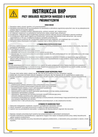 IAA44 Safety instructions for the use of air-powered hand tools