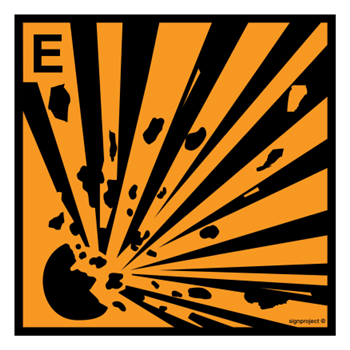 LA006 Explosive substance - sheet of 12 stickers