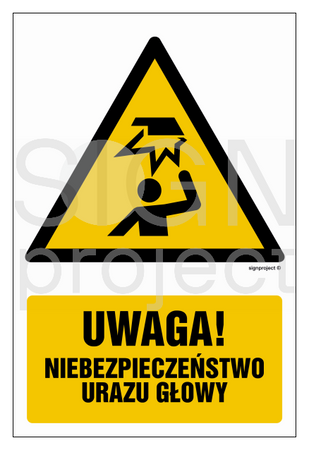 GF017 Uwaga - niebezpieczeństwo urazu głowy