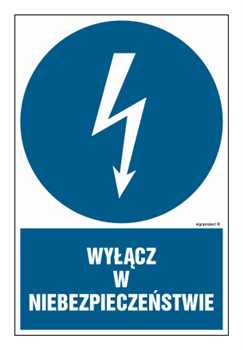 HE001 Wyłącz w niebezpieczeństwie - arkusz 9 naklejek