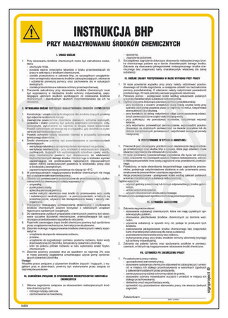 IAE25 Instrukcja BHP przy magazynowaniu środków chemicznych