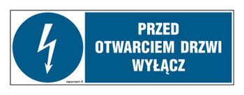 HF019 Przed otwarciem drzwi wyłącz