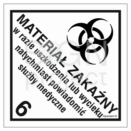 MB019 Materiały zakaźne - arkusz 12 naklejek