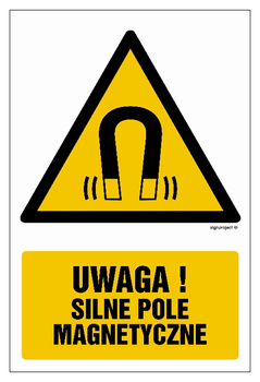 GF022 Uwaga! Silne pole magnetyczne - arkusz 9 naklejek -