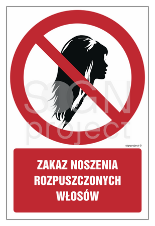 GC085 Zakaz noszenia rozpusczczonych włosów