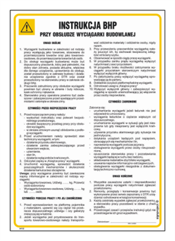 IAF32 Health and safety instructions for the use of a construction winch