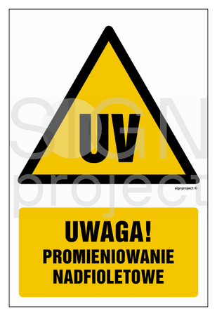 GF051 Uwaga promieniowanie nadfioletowe