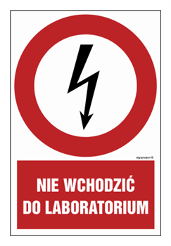 HC012 Nie wchodzić do laboratorium - arkusz 9 naklejek