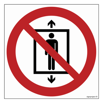 GA027 No human use of elevator - sheet of 12 stickers