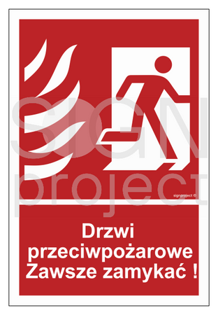 BC054 Fire door. Always close! right side