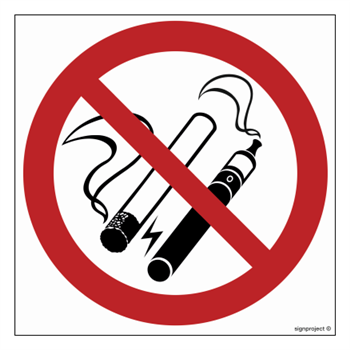 GB058 No smoking and electronic cigarettes - sheet of 12 stickers