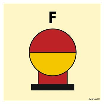 FE085 Fixed Foam fire extinguishing bottle in protected area