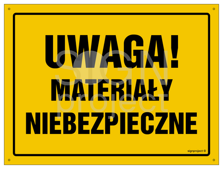 OA023 Uwaga! Materiały niebezpieczne