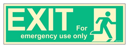 FB163 Exit for emergency use only, right side