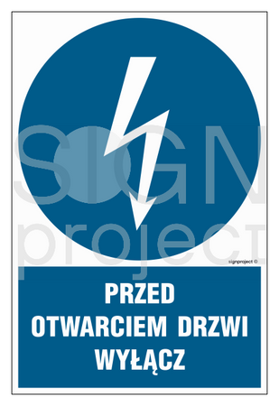 HE019 Przed otwarciem drzwi wyłącz