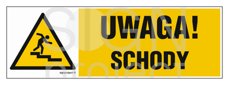 NC120 Uwaga schody - prawostronny