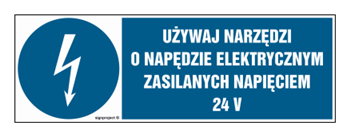 HF016 Używaj narzędzi o napędzie elektrycznym zasilanym napięciem 24V - arkusz 8 naklejek - arkusz 8 naklejek